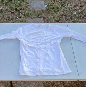Hanes White XL Long Sleeve Shirt